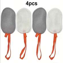 4pcs Soap Foaming Net Set, Double-Sided Cotton Foaming Bath Sponge Scrubber, Home Bathing Cleaning Kit - one-size - View 7