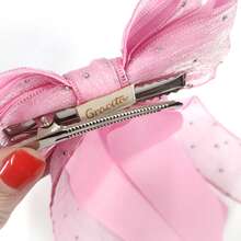 Laço Pontas Organza com Brilho - Rosa Bebê - Visão 3