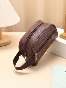 1pc Large Capacity Waterproof Makeup Bag, Portable Travel Cosmetic Organizer With Handle And Compartments, Suitable For Cosmetics, Toiletries, Skincare, Personal Care Items, Durable Makeup Pouch For Men & Women - Multicolor - View 4