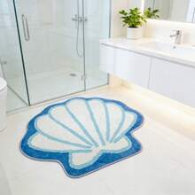 1 件可爱贝壳造型地毯，柔软舒适，可用作入口垫、家居装饰小地毯，适用于卧室、客厅、梳妆台、节日装饰 - 藍白色 - 查看 13