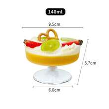 6 piezas Vasos desechables transparentes con rayas para cócteles, vino, champán, helado, mousse, pudín y postres - transparente - Ver 10