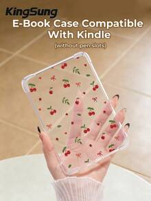 Kingsung 1pc Cherry & Heart Pattern Color Tablet Protective Case,Compatible With IPad 10th Generation,IPad Air 11-Inch (M3) 2025,IPad Mini 4/5/6/7,And Compatible With Kindle Paperwhite 12th Gen 2024,Kobo Libra Colour, Fire HD 10 (2023),Models Such As Tab P11,The Four Corners Of The Protective Case Are Shockproof, Lightweight And Easy To Carry - Multicolor - View 8