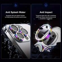 6-Piece Colored Rhinestone Phone Lens Screen Protector - Suitable For IPhone 17/16/15/14/13/12/11 Phone Lens Screen Protector - Scratch-Resistant, Practical, And Easy To Install - Perfect As A Valentine's Day, Thanksgiving, Christmas, And Halloween Gift. - Colorful - View 6