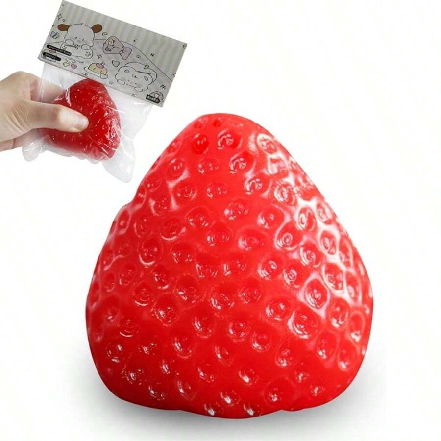 Strawberry Squeezing Toy - Suitable For Both Children And Adults As A Stress Relieving Toy. The Transparent Packaging Contains Realistic Strawberry Fruit Shapes, Making It Suitable For Party Gifts, Birthday Gifts, And Tabletop Decorations.