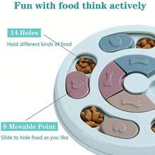 Interactive Dog Puzzle Feeder Bowl - Slow Eating & Brain Training Toy For Dogs, Food Hiding Game Bowl To Prevent Bloat, Boredom Relief & Mental Stimulation - Màu xanh lam - Xem 3
