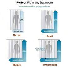 1Pc 2D Flat Elegant Floral Shower Curtain, With 12 Hooks, Soft Pink And White Roses With Flowing Drapes And Subtle Texture, Romantic And Feminine Aesthetic, Shower Curtain Bathroom Decor, Perfect For Window And Wall, Bathtub, Bathroom Home Decor - Kiểu 1 - Xem 8