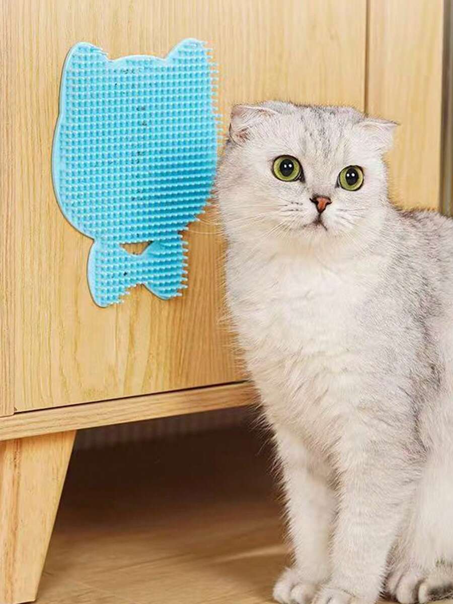 1件装宠物猫抓板、梳毛刷、按摩刷，用于去除脱落的毛发 - 彩色 - 查看 1