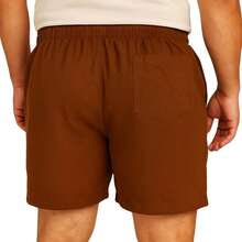 Kit 2 Shorts de Linho Plus Size Premium Bermuda Masculina Moda Praia Luxo - Marrom Claro - Visão 7