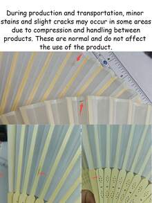 10/5/2/1pc Silk Hand Fan, Decorative Plain Fabric Fan, Wedding Gift, Folding Bamboo Fan, DIY Desktop Hanging Decor - Beige - View 7