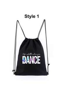 两件套时尚简约印花双肩包，带抽绳口袋，印有“舞蹈三色”图案；休闲可折叠单肩包，配有固定肩带和搭扣；大容量运动包；可重复使用旅行包；内含化妆包、洗漱包、钱包、休闲收纳手拿包；适合健身、舞蹈、日常通勤和户外运动；新年礼物、情人节礼物 - 彩色 - 查看 14