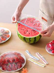 200/100/50pcs Expandable Food Covers, Kitchen Dust-Proof Waterproof Food Covers, Food Preservation Film, Refrigerator Covers, Kitchen Storage & Organization, Spring/Summer Food Preservation Tools, Home Decor, Kitchen Organizer Accessories - Multicolor - View 1