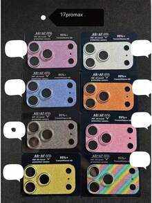 For IPhone 17 Pro Max/17 Pro, Glitter Luxury Camera Lens Film, Full Coverage One-Piece Metal Dust-Proof Anti-Fall High-Definition Exclusive Protective Film - Blue - View 8