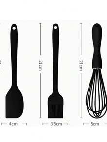 Baking 3 Piecesset Silicone Baking Hand Mixer, Multi-Purpose Cream & Egg Beater, Hand Held Whisk, Kitchen Baking Tool Set, Silicone BrushOil Brush, Cream Scraper,Nonstick Bread Spatula Rubber Kitchen Jar Blenders Scraper Long,Multi-Functional Baking Silicone Spatula, Cream Cake Spreader - Multicolor - View 13