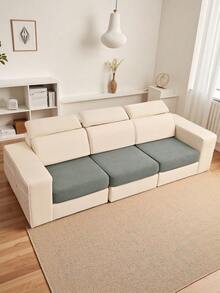 1pc Striped Plaid Sofa Seat Cushion Cover, All Season Modern Minimalist Stretch Sofa Slipcover, Scratch-Resistant, Anti-Slip, Dust-Proof, Washable, Suitable For Living Room, Bedroom, Study, Light Gray, Dark Gray - Light Grey - View 2