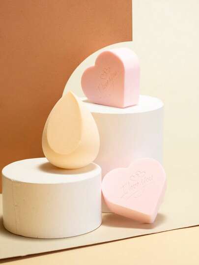 3pcs Reusable Dry & Wet Makeup Sponge Set, Soft Makeup Blender Applicator For Powder, Liquid, Setting Makeup, Suitable For Men And Women, Portable Daily & Travel Essential