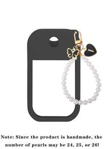 2个装 Touchland 1盎司（30毫升）免洗洗手液喷雾保护套，26个花卉字母珍珠装饰喷雾瓶挂件，以及一个带珍珠手链设计的硅胶喷雾瓶防摔防撞保护套，方便旅行携带，可挂在包包、钥匙或儿童背包上，耐磨、防水、可水洗且可重复使用。 - 黑色 - 查看 10