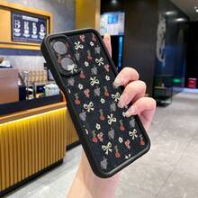 1个樱花图案防震手机壳，UV印刷，适用于三星/Galaxy/Infinix/Redmi/OPPO/VIVO/Realme安卓机型 - 黑色 - 查看 3