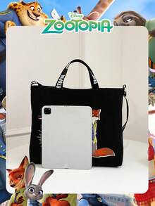 Disney 1 pieza Bolso de lona con estampado de animales de dibujos animados de Zootopia, bolso multifuncional con correa de hombro ajustable, de gran capacidad, adecuado para hombres, mujeres y estudiantes para uso diario - Multicolor - Ver 5
