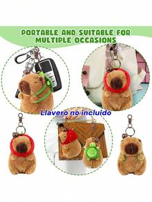2 Peluche Capibara Decoracion Accesorios 13cm Juguete Regalo Marrón - Marrón - Ver 4