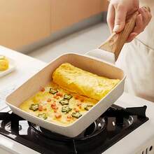 1 pieza Sartén rectangular japonesa antiadherente Tamagoyaki con bordes inclinados, resistente al calor y calentamiento uniforme, apta para placa de inducción, cocina de gas y eléctrica, para uso doméstico y profesional en la cocina - Ideal para tortillas, tartas de carne italiana, crepes, panqueques - Fácil de limpiar, estructura duradera - Multicolor - Ver 11
