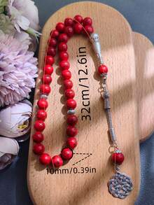1pc 33 Beads Arabic/Middle Eastern Islamic Prayer Beads, High Quality Niche Prayer Beads For Daily Wear, Praying, Meditation Counting, Elegant And Portable Design (Classic Festival Prayer Beads In Multiple Colors Available) - Multicolor - View 4