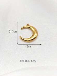 1件极简几何造型首饰配件，18K镀金不锈钢女士项链吊坠，DIY首饰制作材料 - 金黃色 - 查看 14