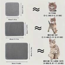 特大号双层猫砂垫 - 蜂窝状设计，可收集99%的猫砂，防水防滑，易于清洁，有效防止猫砂散落。 - 40*50CM - 查看 7