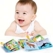 Toddler Early Education Tactile Cognitive Books –Reusable,Washable & Waterproof,Teether-Early Learning Essential Supports Early Development Interaction Educational Enlightenment Crinkle Books For Infants & Toddlers Gift For Newborn Boys & Girls - Multicolor - View 4