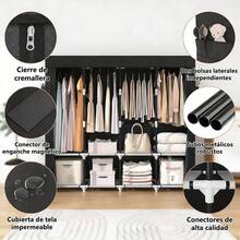 LÈRFM [MXBTG+]170*170 Closet Armable Ropero Rack Guardaropa Recamara Organizacion - Negro - Ver 3