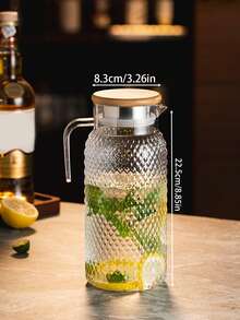 1 pieza Jarra de agua hermética transparente - Dispensador de bebidas a prueba de fugas con tapa, diseño de pico de fácil vertido para jugo, té helado y leche - Multicolor - Ver 13