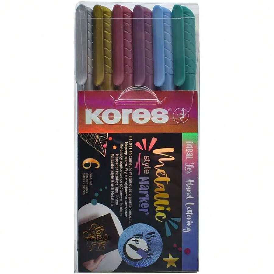 - Rotuladores pastel - Rotuladores de punta de brocha - Punta de pincel suave, tinta a base de agua, bolígrafos para colorear, suministros de arte, papelería pastel - Juego de 6,40841268 - Multicolor - Ver 1