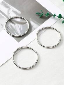 1个女士纯色圆形环形丝巾夹，金属头巾固定胸针，防滑丝巾配件，适用于各种围巾、披肩、头巾，多种图案可选 - 彩色 - 查看 5