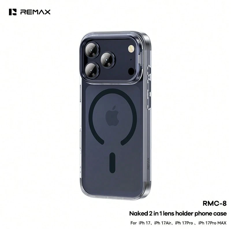 REMAX Naked RMC-8 Is An Ultra-Slim 2-In-1 Lens Holder Case Compatible With IPhone 16/17 Series, Offering Bare-Hand Feel Protection And Making A Stylish Ramadan Gift Choice.