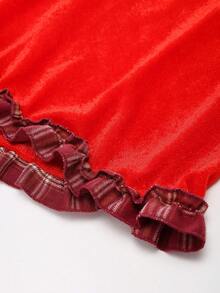 我们提供万圣节和圣诞节角色扮演服装，包括带帽褶边的红色斗篷，以及长款无袖植绒服装。 - 紅色 - 查看 3