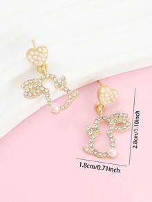 1 Đôi bông tai hình trái tim và thỏ dễ thương, món quà trang sức hoàn hảo để đeo hàng ngày, lễ Phục Sinh. - Nhiều màu - Xem 4