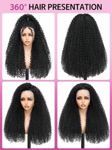 ZHUICHAO Frontal Weaves 34 Inch Long Deep Curly Frontal Brazilian Hair Human Glueless Hair Wig 13x4 HD Lace Front Wigs Wet And Wavy Lace Frontal Wigs Pre Plucked Human Lace Hair Front Wigs For Women 200% Thick Density Real Hair - 1B# - View 4