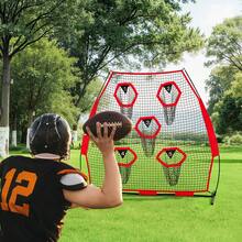 7 X 7 Ft Football Trainer Throwing Net, Training Throwing Target Practice Net With 5 Target Pockets, Knotless Net Includes Straps And Portable Carry Case, Improve QB Throwing Accuracy, Red - 7*7 Ft 5-hole Red - View 9