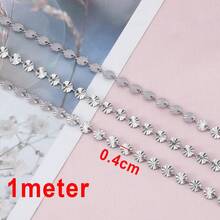 Rantai Stainless Steel Bulat Bermotif Cakram 1m/Pak, Rantai Bunga Matahari, Aksesoris Perhiasan Kalung Gelang Buatan Tangan DIY - H2838 - View 10