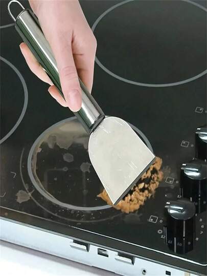 Multi-Purpose Stainless Steel Cleaning Scraper - Durable Kitchen Tool For Efficient Cooktop And Pan Cleaning, Ideal For Home, Bathroom, And Car Use, Kitchen Cleaning Supplies