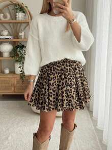 Old Money Style ,Retro, Dignified, Simple And Elegant All-White Crewneck 7-Quarter Sleeve Mohair Sweater For Women's Outerwear In Autumn - Beige - View 2