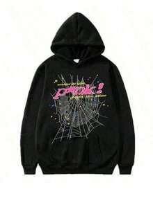 2026 Hip Hop Spider Hoodies Set Y2k Hoodie ,Tracksuit Pullover Sweatshirt And Trousers For Men Or Women Matching Hoodies For Couples Casual UnisexLoose And - màu đen - Xem 1