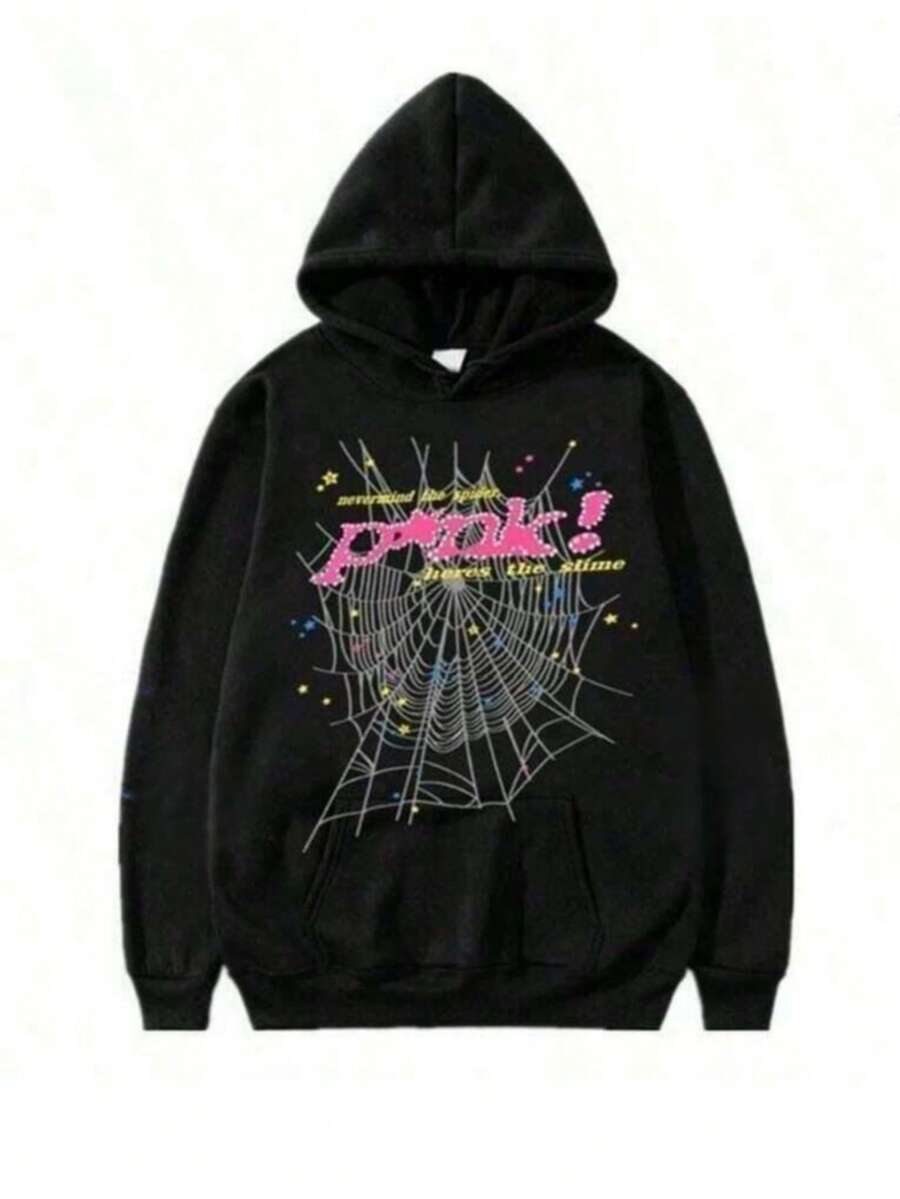 2026 Hip Hop Spider Hoodies Set Y2k Hoodie ,Tracksuit Pullover Sweatshirt And Trousers For Men Or Women Matching Hoodies For Couples Casual UnisexLoose And - màu đen - Xem 1
