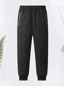 女士高腰保暖抓绒紧身裤 - 冬季保暖瑜伽裤，弹力运动跑步紧身裤，适合跑步和健身 - 黑色 - 查看 2