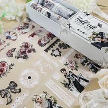 4Pcs/Set Matte Lace Lady PET Washi Tape Pre-Cut Rose Masking Tape For Stickers Scrapbooking Journal Collage Material - 4Pcs/Set - View 5
