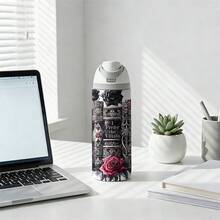 [Local Warehouse] 1 Pc 24oz Insulated Stainless Steel Water Bottle, Vintage Stack Of Books Art With Thorny Roses, Emo Dark Academia Style For Readers, Artistic Floral Graphic Drinkware For Women, Unique Valentines Day Gifts. - 1PC - 查看 6