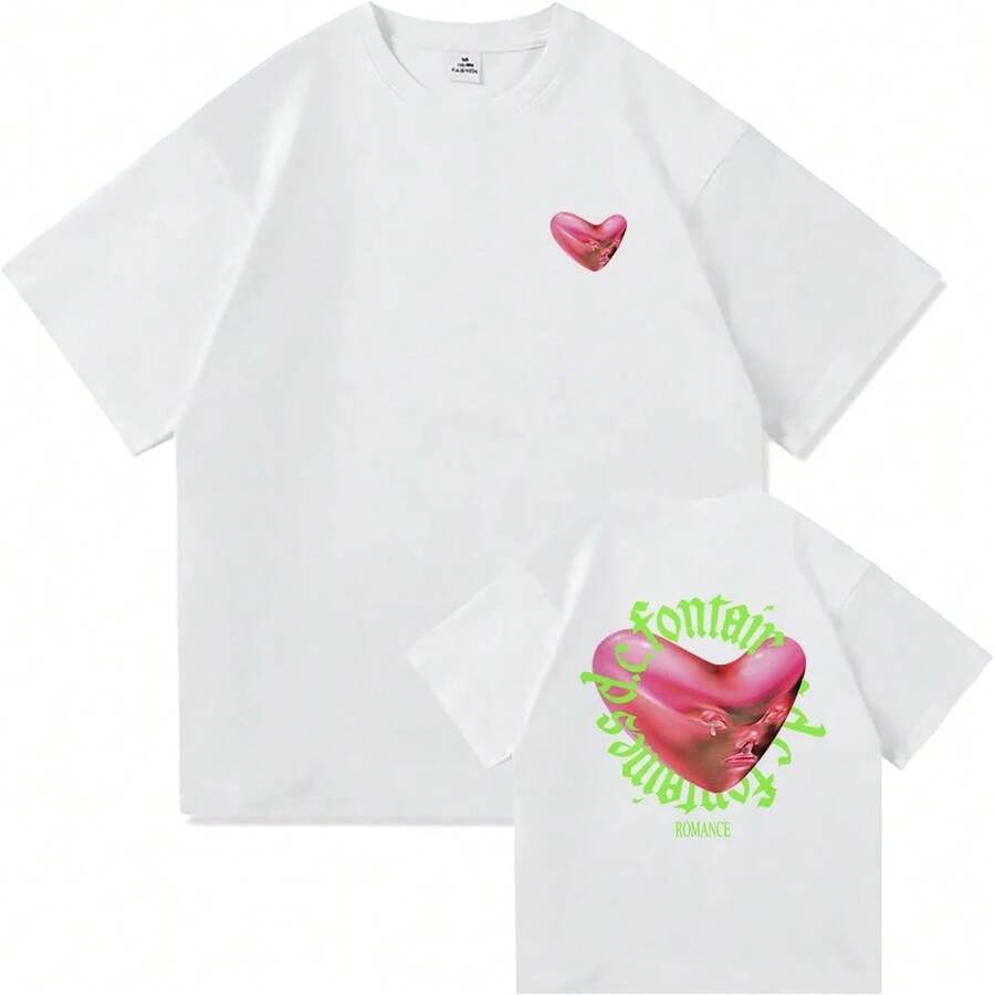 2025 Camiseta Fontaines D C Romance en el Mundo Moderno Ropa para Hombres y Mujeres Camiseta Harajuku Unisex de Alta Calidad Tops Camisetas - Blanco - Ver 1
