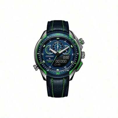 CITIZEN 3-Eye Solar Quartz Men's Watch, Blue Dial, Combining Japanese And Korean Style, JW0148-12L
