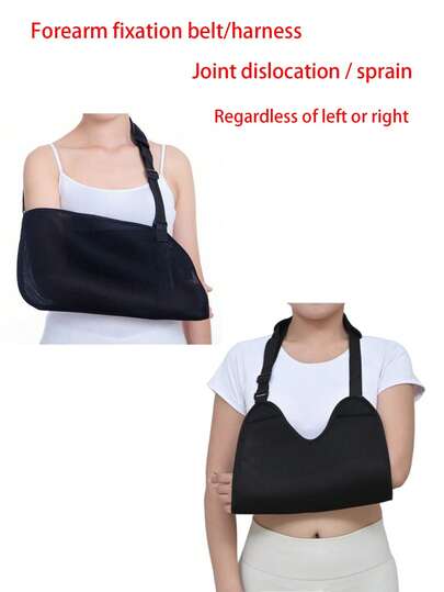 Utomhussportsutrustning för nödsituationer, armfixeringsrem, nödbandage, underarmssele, armfixeringsrem, lämplig vid handleds- eller armskador, ledluxation, används för att fixera och stödja armen. Andningsbart tyg, kan användas på vänster eller höger sida, justerbar axelrem.