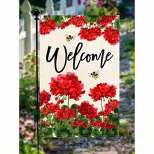 One Hydrangea Garden Flag, Measuring 12 X 18.50 Inches. Featuring A Welcoming Spring Floral Pattern, Made Of Durable Double-Sided Linen, This Outdoor Decoration Requires No Electricity And Is Perfect For Patio And Garden Decor (Flag Included). - 彩色 - 查看 5
