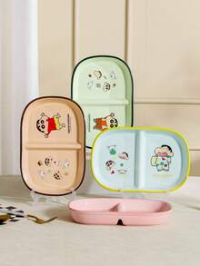 CRAYON SHINCHAN Crayon Shin-Chan Creative Divided Plate, Breakfast Plate, Separates Fruit, Salad, Noodles, Heat-Resistant Tray, Household Kitchen Utensils, Valentine's Day, Birthday Gift - Multicolor - View 5